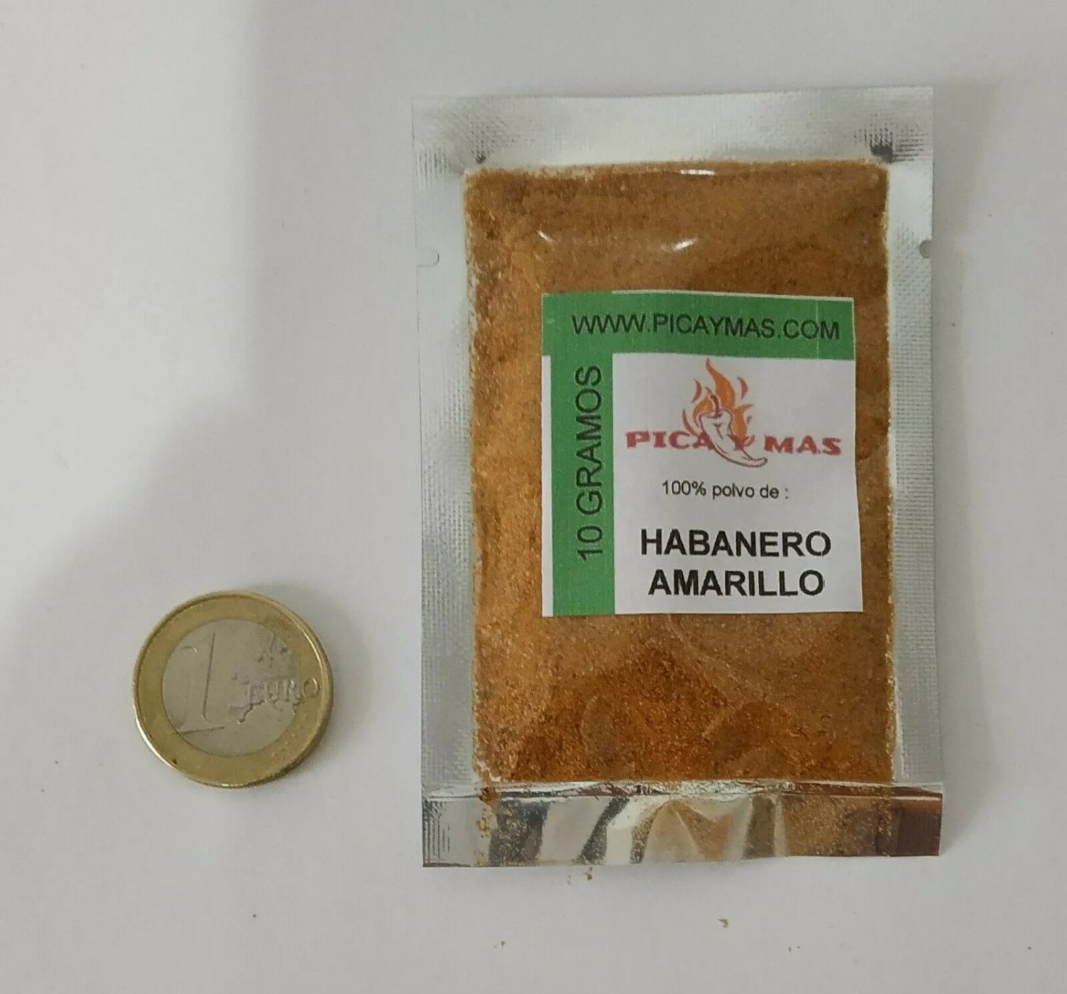 Yellow Habanero Powder Container 10 Gr Very Spicy Chili Power