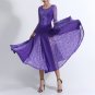 Womens Patchwork Wide Hemline Dress Party Purple