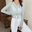 green Very Fairy Blouse Summer Small Cardigan women