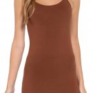 Truffle Brown Long Camisole Tank Tops Cotton Basic