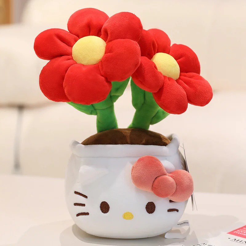 Red Stuffed Toy - Sanrio Anime High Quality With Tag Hello Kitty Potted Plant...