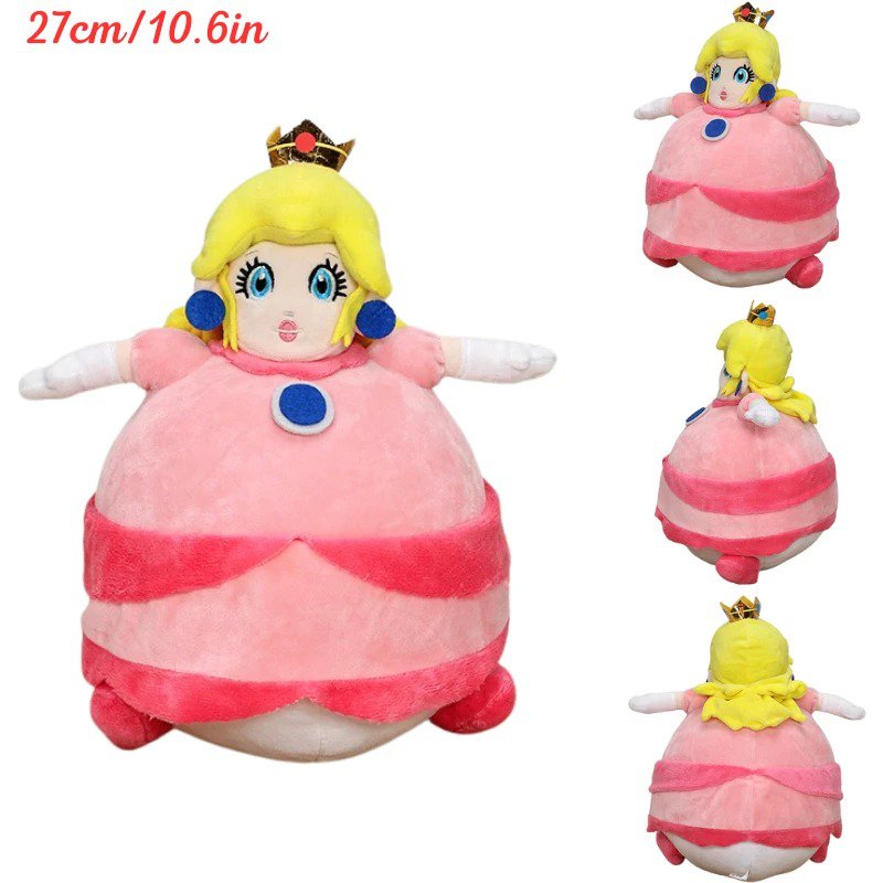 Balloon Peach Stuffed Toy - Kawaii Mario Wonder Bowser Jr Princess Peach Dais...