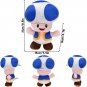 Blue toad Stuffed Toy - Kawaii Mario Bros Toad Toadette Soft Plush Toys Cute ...