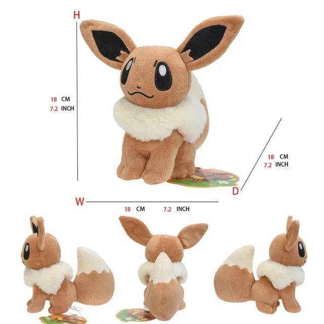 P Sitting Eevee Stuffed Toy - Kawaii Mimikyu Eevee Stuffed Plush Toy Pokemon ...