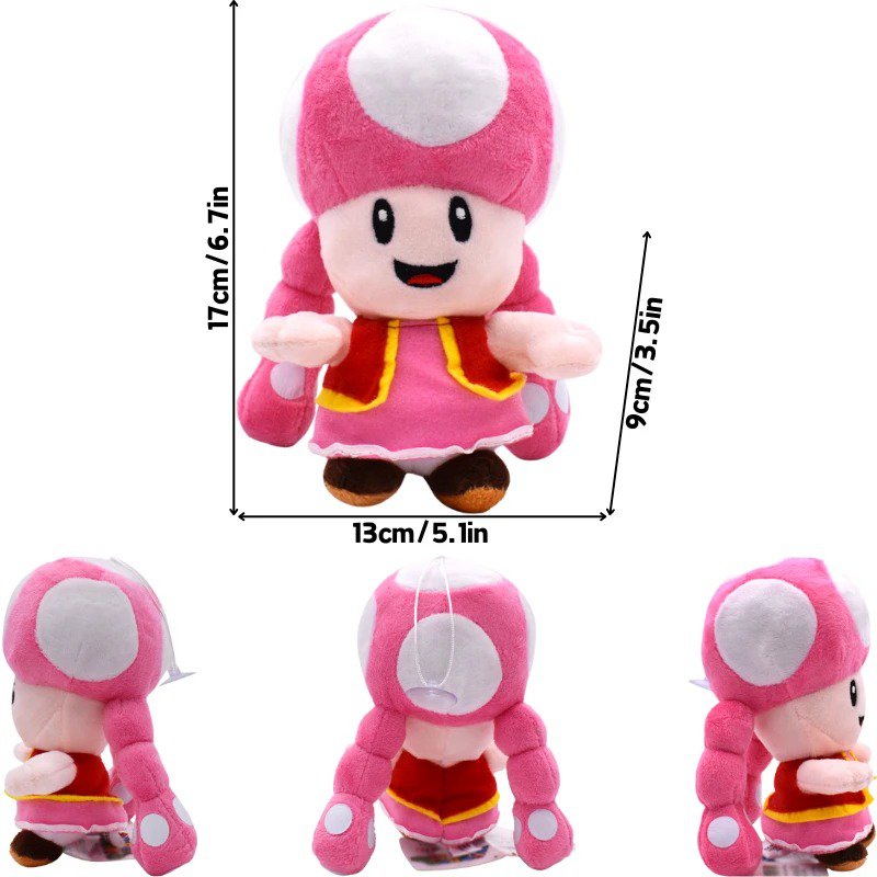 Toadette Stuffed Toy - Kawaii Mario Bros Toad Toadette Soft Plush Toys Cute A...