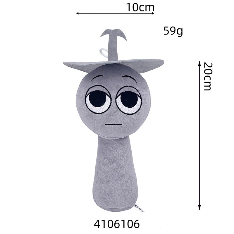 Light Gray Stuffed Toy - New Sprunki Plush Sprunki Incredibox Plush Toys Horr...