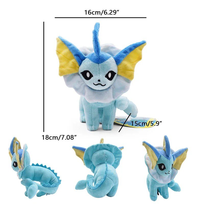 Small Vaporeon Stuffed Toy - TAKARA TOMY Large Leafeon Plush Pokemon Eevee Sy...