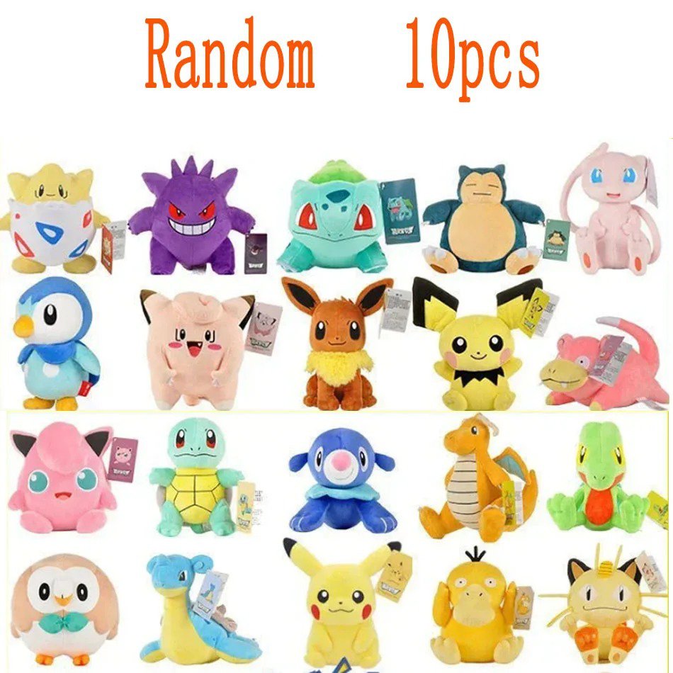 01 Stuffed Toy - 10PCS 20cm Pokemon Stuffed Plush Toys Kawaii Pikachu Anime D...