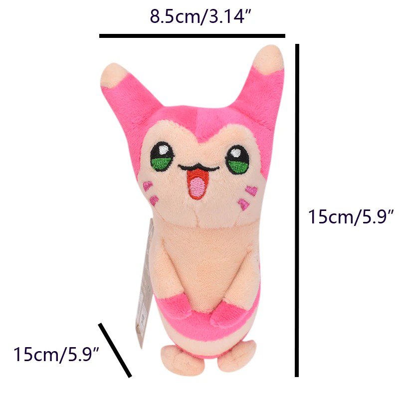 Shiny Furret Stuffed Toy - Pokemon Mimikyu Gastly Marill Snorlax Jigglypuff P...