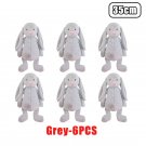 Grey 6PCS Stuffed Toy - Cute Easter Rabbit Plush Toy Long Ear Bunny Stuffed A...