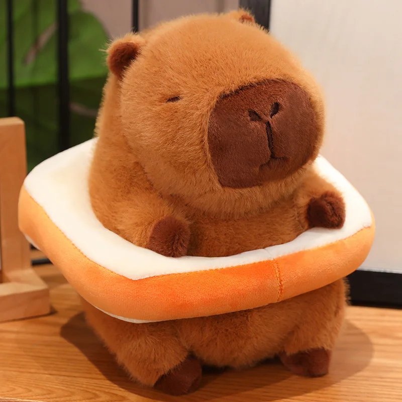 bread Stuffed Toy - 22cm Kawaii Capybara Plush Toys Lovely Hamburger Capybara...