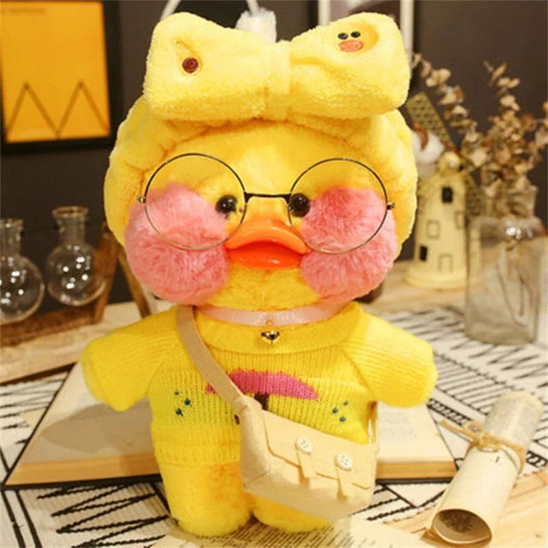 37 yellow Stuffed Animal - 30cm Cute Lalafanfan Yellow Cafe Ducks Stuffed Sof...