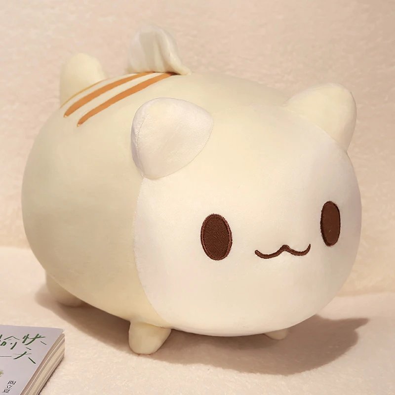 white Stuffed Toy - 3 Colour Cute Cat Plush Toy Stuffed Fluffy Cat with Fish ...