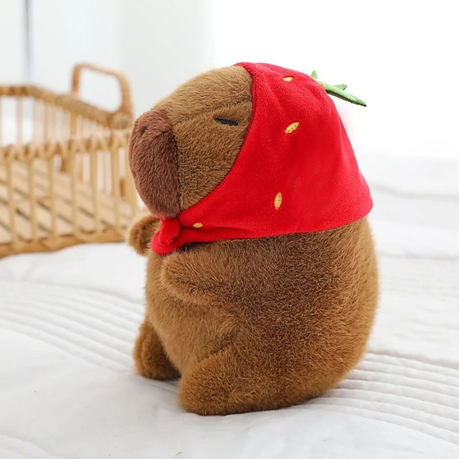 20cm Strawberry Hat Stuffed Toy - 20cm Capybara Plush Toy Stuffed Animal Plus...