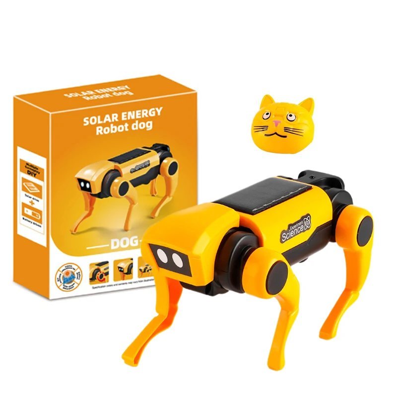 Orange Stuffed Toy - Solar Robot Dog Toy 2 In 1 Cat Assembling Electronic Pet...