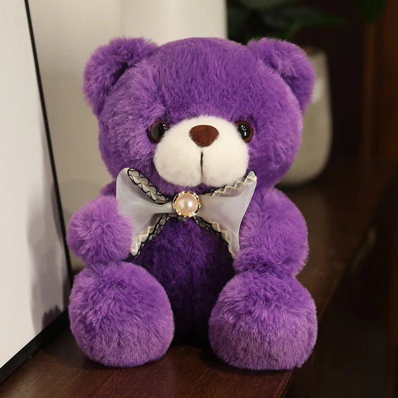 purple Stuffed Toy - 20Cm Nine Colour bow Bear Cute Bear Plush Toys Stuffed C...