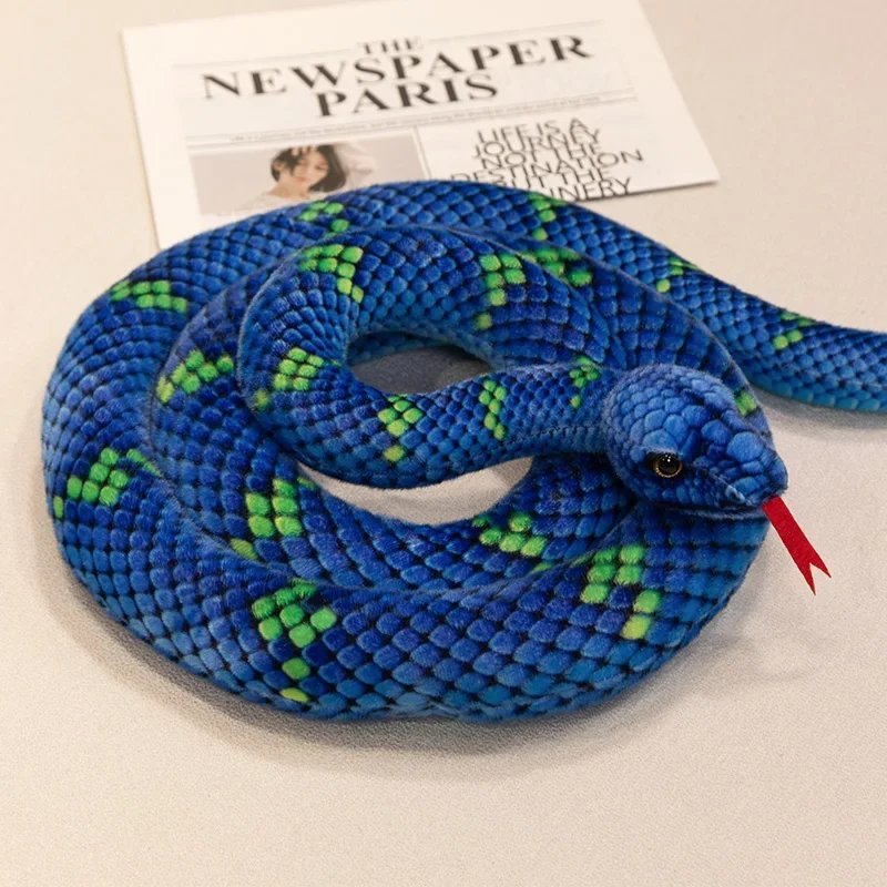 Blue Stuffed Toy - 70-280cm Kawaii Snake Plush Toys Pit Viper Realistic Stuff...