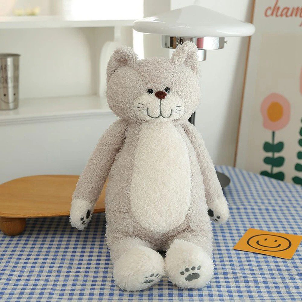 gray Stuffed Toy - 50CM Tea Rice Cat Plush Toy Black And White Splicing Plush...