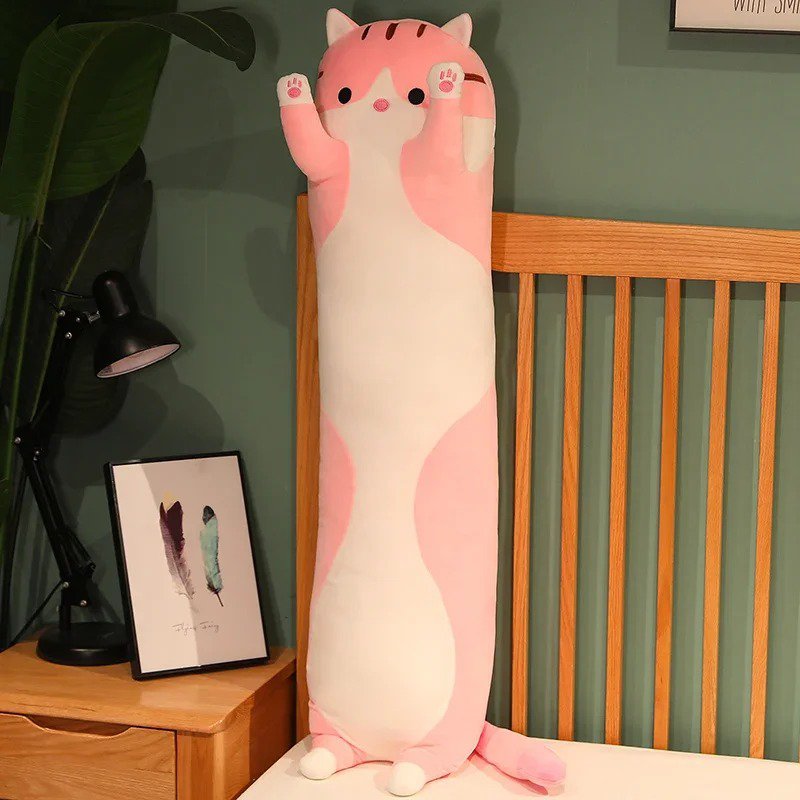 4 Stuffed Toy - Cute and Soft Long Cat Plush Toy Ultra Kawaii Cat Hug Pillow ...
