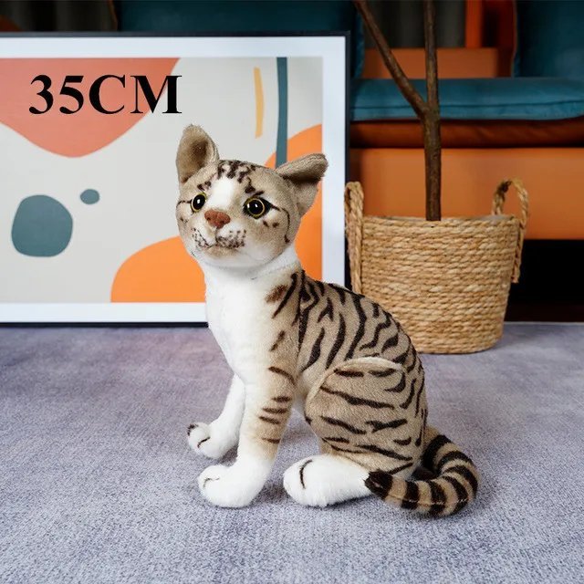 35cm sit pattern Stuffed Toy - 1pc 4 Colors INS Like Real Prone Cat Plush Dol...