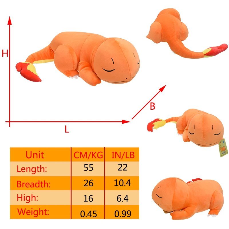 Charmander sleep B Stuffed Toy - Pokemon Charmander Plushie Doll Soft Sleepin...