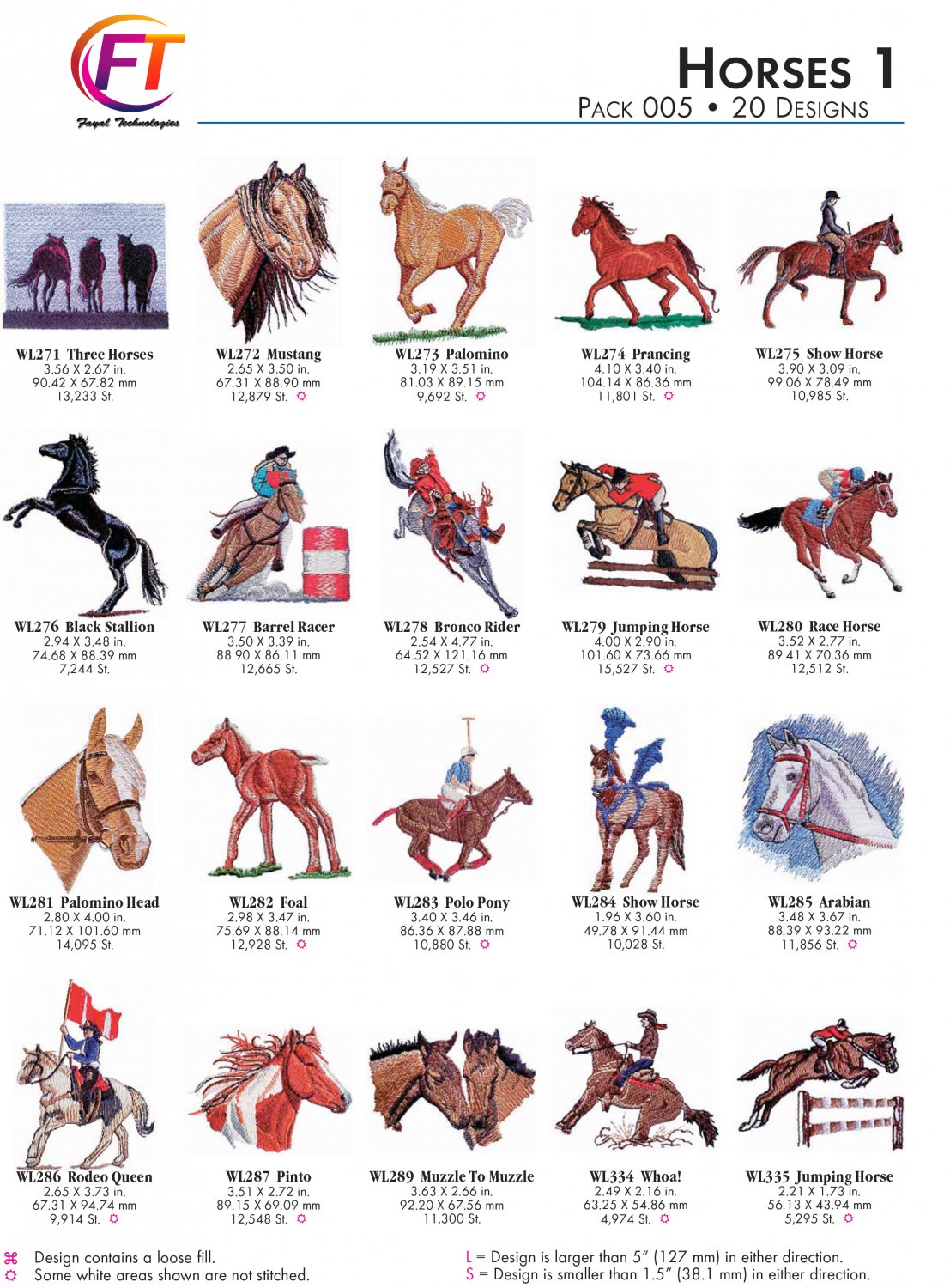 Horses 1 Embroidery Designs Patterns Pack n: 05 For All Your Embroidery machine