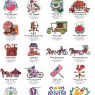 Folk Art 2 Embroidery Designs Patterns Pack n: 12 For All Your Embroidery machine