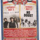 5 Fall Out Boy No Doubt Concert Handbills