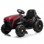 12v Toy Tractor with Trailer, Battery Powered Electric Agricultural Vehicle Toy Car for Kids,Red