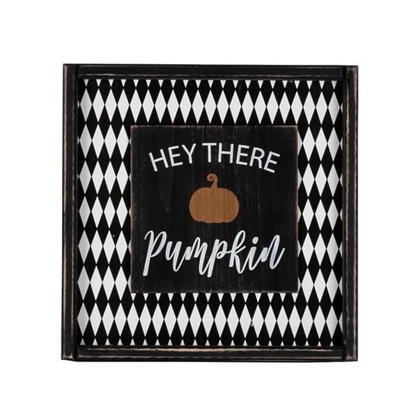 Artisasset HEY THERE PUMPKIN Halloween Hanging Sign Holiday Wall Sign