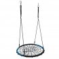 40 Inch Spider Web Round Rope Swing with Adjustable Ropes, 2 Carabiners (Blue & Black)