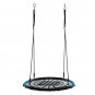 40 Inch Spider Web Round Rope Swing with Adjustable Ropes, 2 Carabiners (Blue & Black)