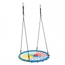 40 Inch Spider Web Round Rope Swing with Adjustable Ropes, 2 Carabiners (Colorful)