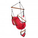 Outdoor Hammock Hanging Chair Air Deluxe Swing Chair Solid Wood With Cup Holder, Red