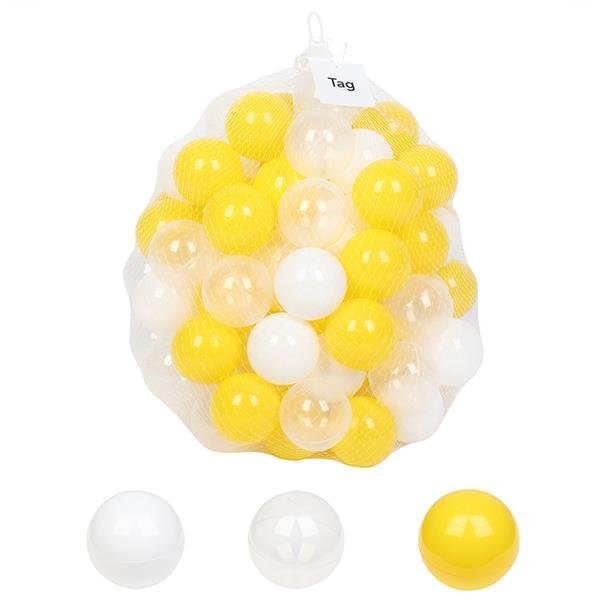 100pcs 7cm Fun Soft Plastic Ocean Ball Swim Pit Toys Baby Kids Toys &iuml;&frac14;�Yellow white Transparent&iuml;&frac14;�