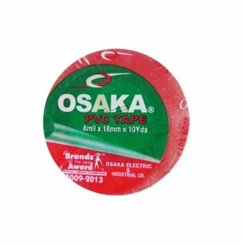 Osaka PVC Tape Roll Cricket Tennis Red Packet 8 Mil x 18mm x 10yds Pack of 12