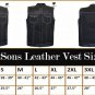Men's Leather and Denim Biker Club Style Motorcycle Vest