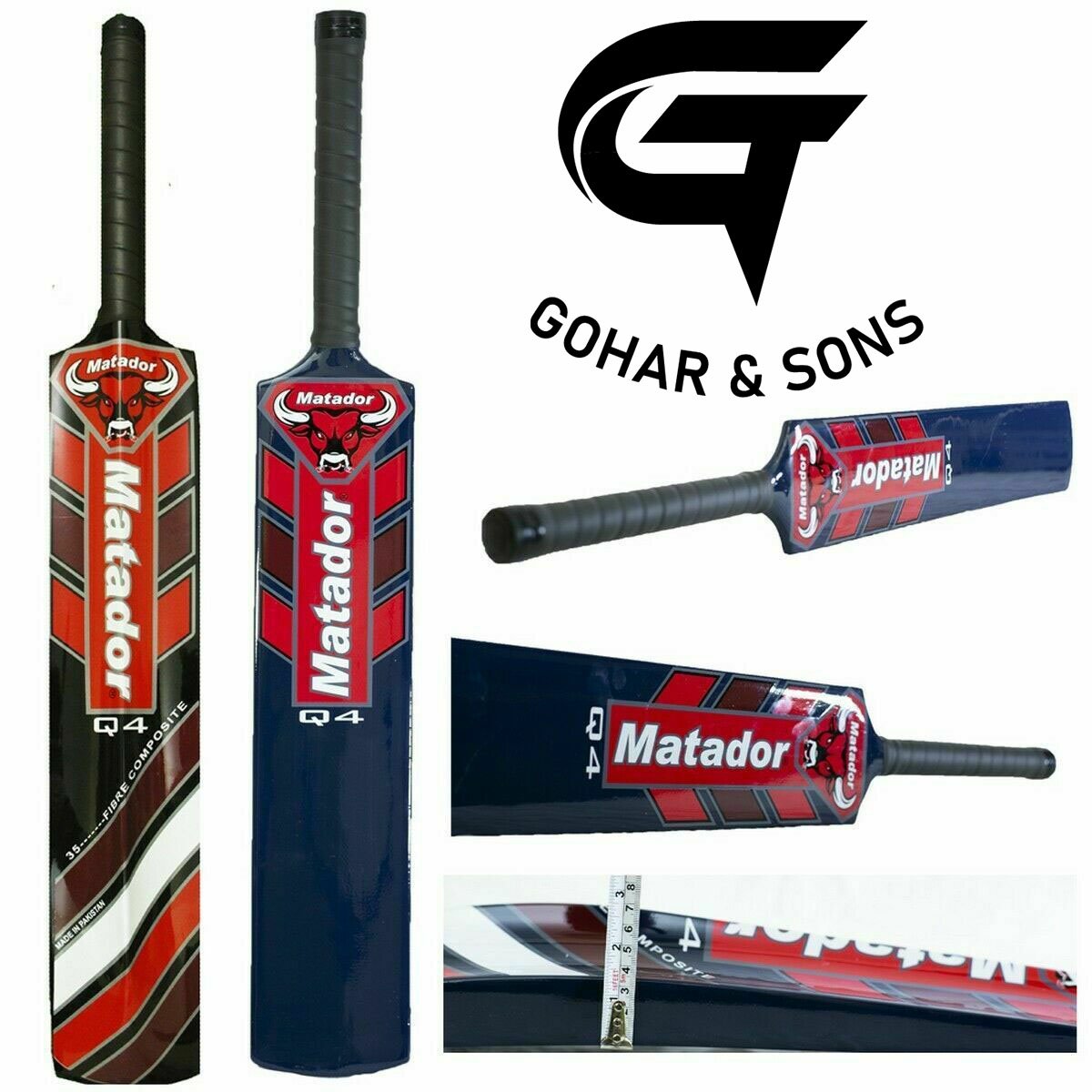 Matador Q4 Fiber composite Tape Ball Bat Tennis/Soft Ball Cricket Bat