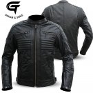 Men's Motorcycle Leather Jacket Motorbike Genuine Black Biker Jacket