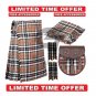Men's Scottish Campbell of Thompson 8 Yard Tartan Kilt Package With Free Accessories