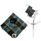 Men's Anderson Traditional Scottish Kilt FLY PLAID + Brooch - Flashes - Kilt pin