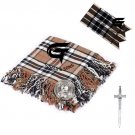 Men's Campbell of Thompson Traditional Scottish Kilt FLY PLAID + Brooch - Flashes - Kilt pin