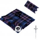 Men's Pride of Scotland Traditional Scottish Kilt FLY PLAID + Brooch - Flashes - Kilt pin
