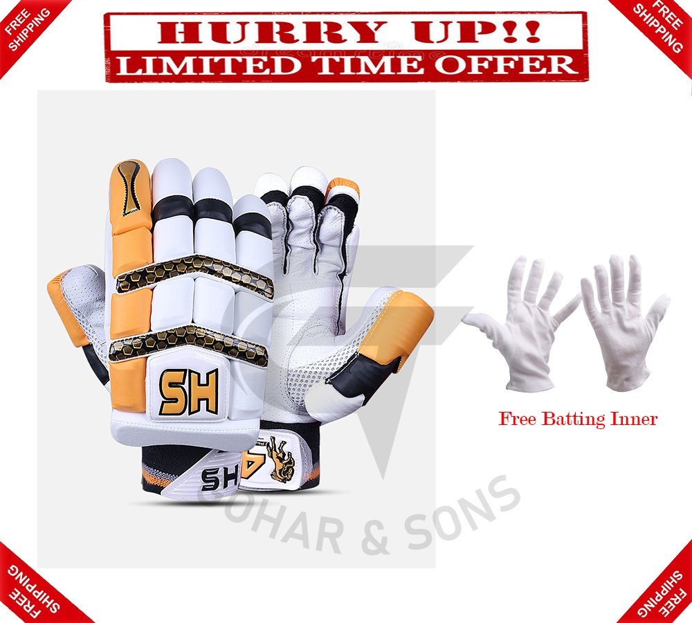 HS SPORTS 41 HARD BALL CRICKET BATTING GLOVES PLAYER EDITION With Free Batting Inners