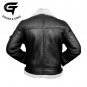 Men's Motorcycle Leather Fur Lined B3 Black And White Bomber Jacket