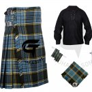 Men's Scottish 8 yard Anderson Outfit KILT Traditional Tartan Kilts with Accessories