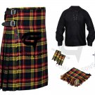 Men's Scottish 8 yard Buchanan Outfit KILT Traditional Tartan Kilts with Accessories