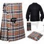 Men's Scottish 8 yard Campbell of Thompson Outfit KILT Traditional Tartan Kilts with Accessories