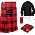 Men's 8 yard Scottish Rose Outfit KILT Traditional Tartan Kilts with Accessories