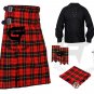 Men's Scottish 8 yard Wallace Outfit KILT Traditional Tartan Kilts with Accessories